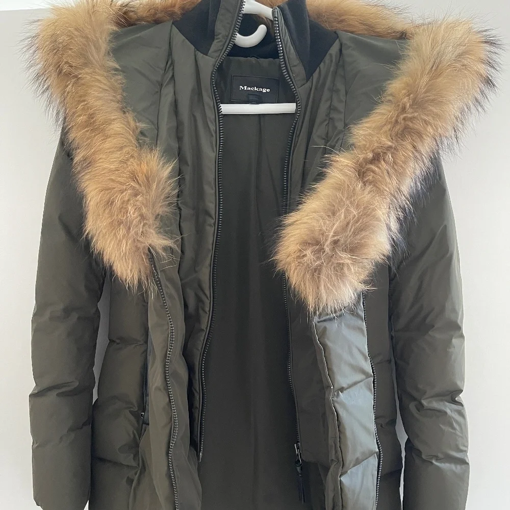 Mackage olive green down filled parka - Picture 3 of 5